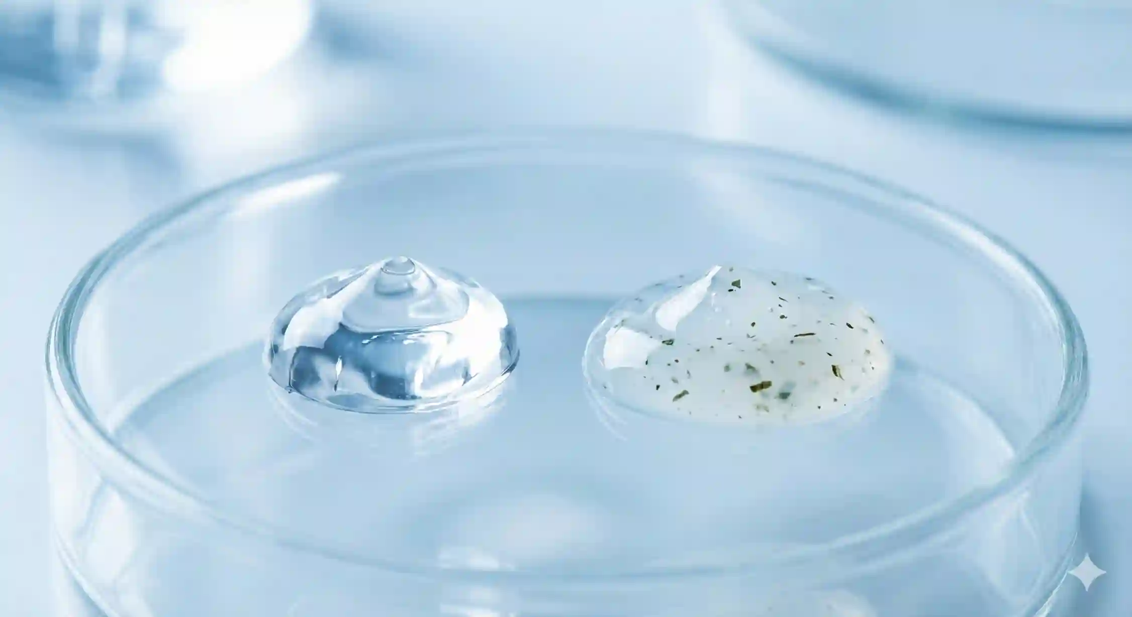 تصویر بافت ماکرو ژل ابرو و تفاوت ترکیبات پلیمری و گیاهی.